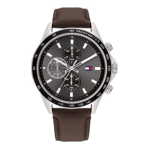 Tommy Hilfiger Miles Multifunction Brown Leather Strap 1792015