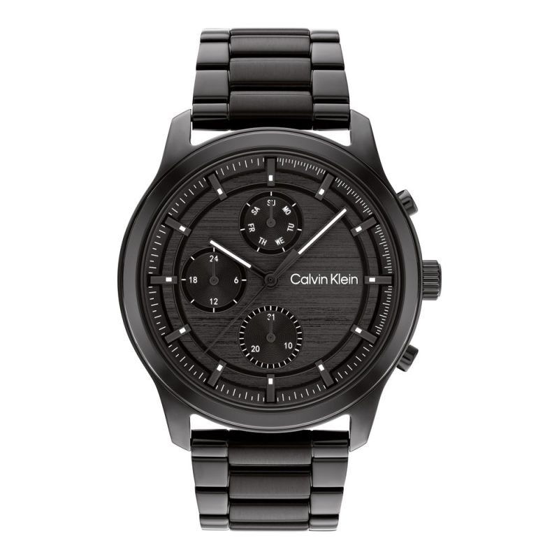 Ρολόι Calvin Klein από μαύρο ανοξείδωτο ατσάλι με χρονογράφους