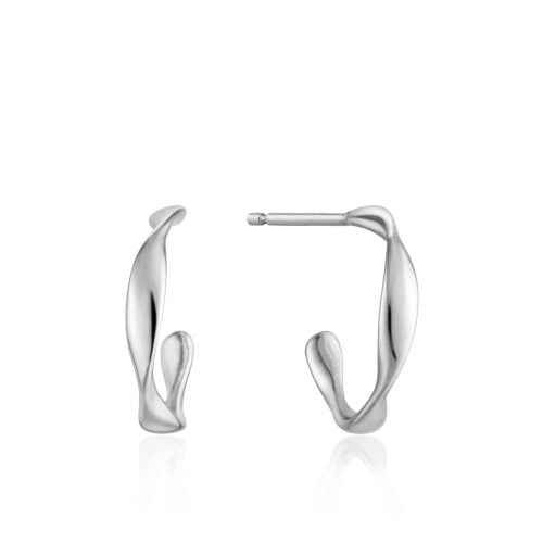 Σκουλαρίκια Silver Twist Mini Hoop