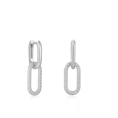 AniaHaie Silver Rope Oval Drop Earrings