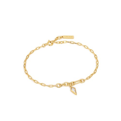 Βραχιόλι Gold Sparkle Drop Pendant Chunky Chain