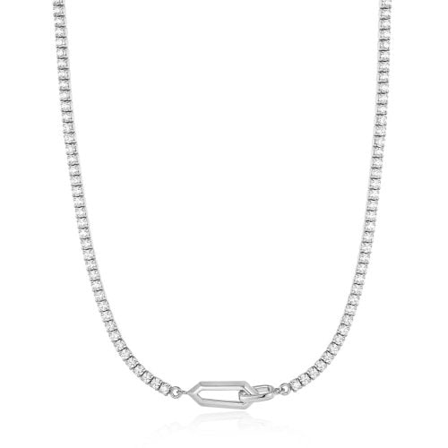 Κολιέ Silver Sparkle Chain Interlock