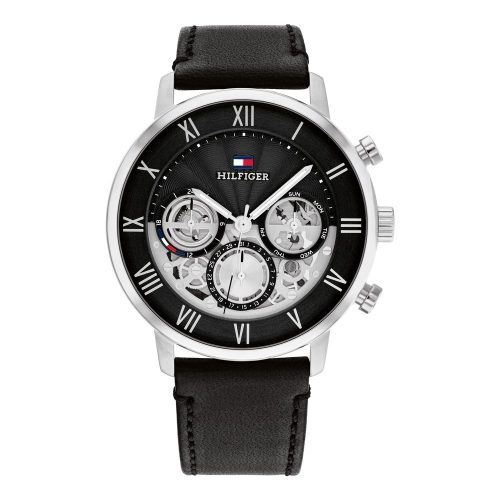 Tommy Hilfiger Legend Multifunction Black Leather Strap 1710565