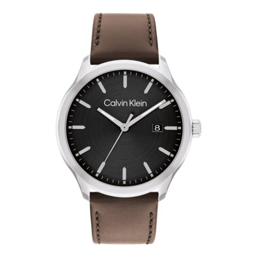 CALVIN KLEIN Define Brown Leather Strap 25200354